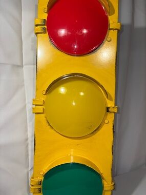 Kids Toy Traffic Light Playset - Yellow with Red, Yellow, Green Lenses